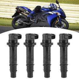 Aramox Pack of 4 Ignition Coils Black Ignition Device Anti-Interference Suitable for MT-07 1WS R1 YZF-R1 R6 RJ15 Year FZ8, Popular