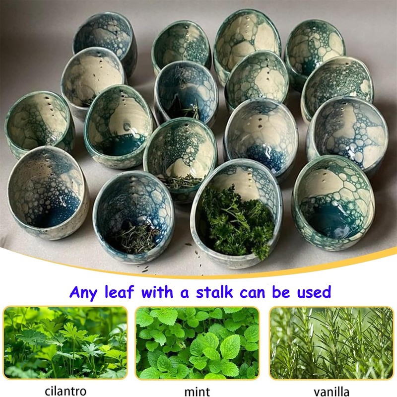 Handmade Pottery Herb Stripper Bowl - Ideal for Peeling Leafy