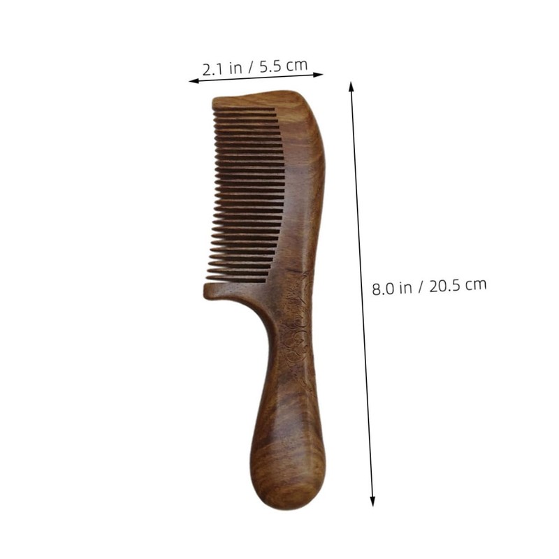 Healvian Wooden Hair Comb with Round Handle Durable Smooth Comb