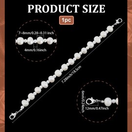 PH PandaHall Medical Alert Bracelet for Women, 8 mm Natural Freshwater Cultured Pearl Bracelet, 15 cm, Interchangeable Replacement Strap for Medical ID Bracelets (ID Tag Not Included)