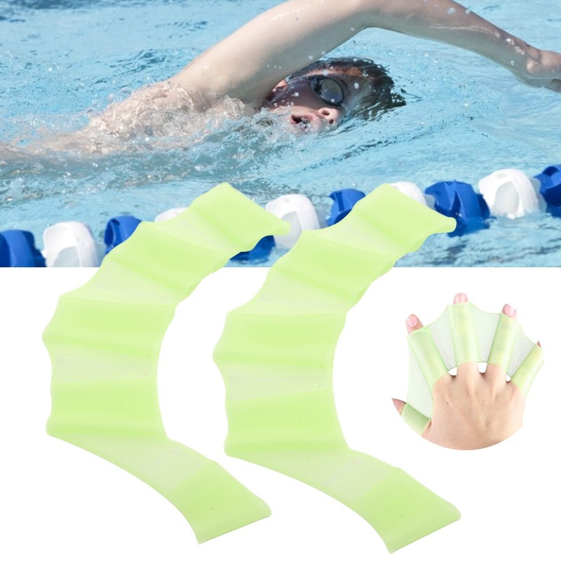 Swimming Finger Webbed Gloves, Swim Palm Finger Gloves Foldable Elastic