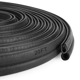RealPlus Automotive Door Weather Stripping, Fits 1/16" Edge, Car Door Rubber Edge Trim Seal Strip for Boats RVs Trucks, 20 Feet