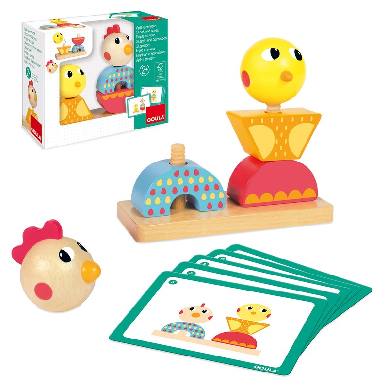 Goula - Jumbo Games - Stacking and Screwing Motor Skills