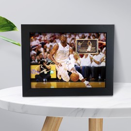 ORIMAMI Signed Basketball Dwyane Wade Poster Framed Photo Gift 8x6 Inches with 1x35mm Film Mini Cell Display,Gifts for Miami Heat Fans