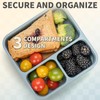 Silicone Bento Box 3 Compartment Lunch Containers,Reusable Lunch Box Containers