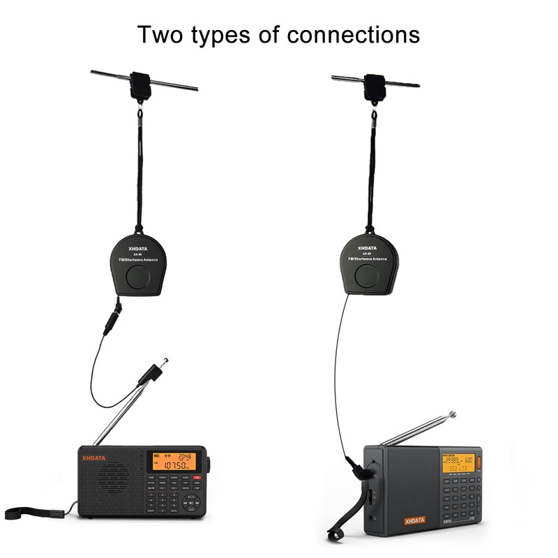 XHDATA AN-80 Shortwave Reel Antenna FM SW External Antenna Whip