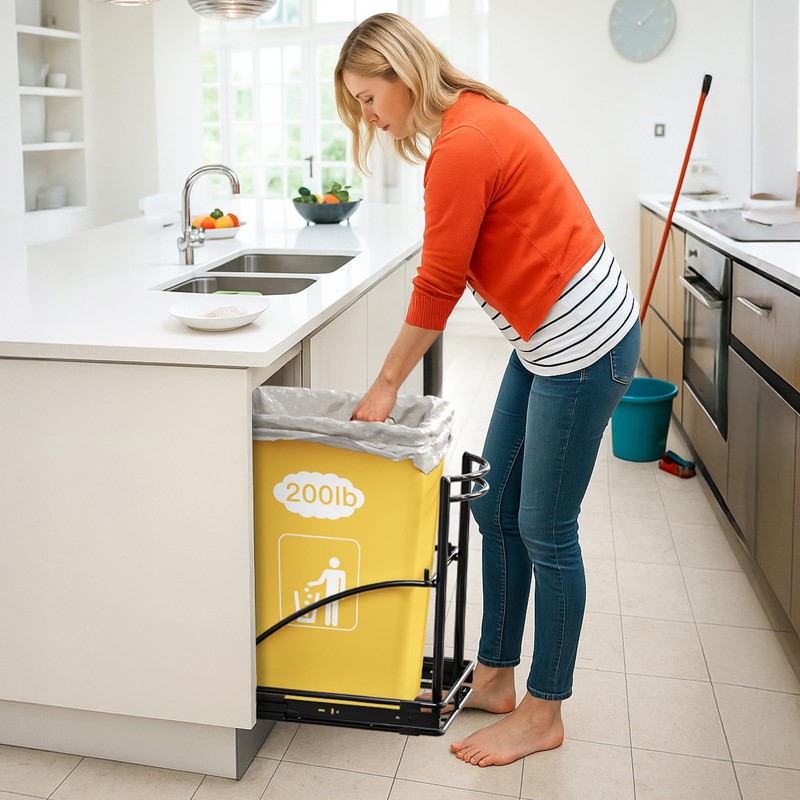 ANASTA Single Pull Out Trash Can Under Cabinet 7-13 Gal,