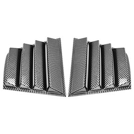 IKON MOTORSPORTS, Window Louver Compatible With 2011-2022 Dodge Charger, V1 Style Carbon Fiber Print PP Window Vents Guards, 2012 2013 2014 2015 2016 2017 2018 2019