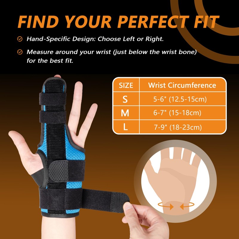 VIGORFIT 2 Finger Splint for Trigger Finger, Broken Fingers, Knuckle