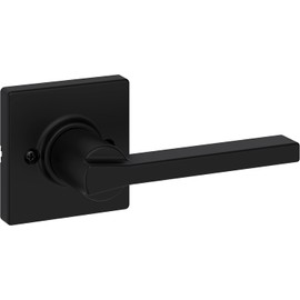 Kwikset Casey Interior Passage Door Handle Lever Matte Black Non-Locking Reversible with Microban Protection