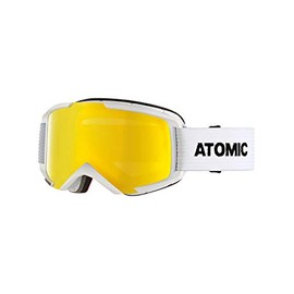 Atomic Mountain Ski Mask, Compatible with Glasses, for Moderate Brightness, Frame Live Fit, Savor M Stereo OTG, White/Yellow, Medium