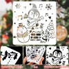 24pcs Christmas Stencils, 5.12x5.12in Reusable Christmas Template for Painting Santa