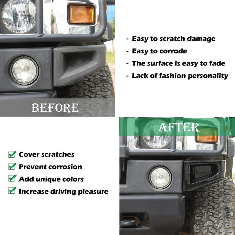 PIUGILH Front Bumper Bezel Corner Cover Compatible with 2003-2009 Hummer