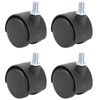 4Pcs 1.5in Casters Replacement 360 Degree Rotatable Universal Plastic Wheel