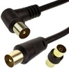 kenable RF Right Angle TV Aerial Freeview Plug Video Cable
