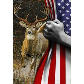 FORLAND Patriotic Diamond Painting Kits for Adults Beginners - 5D DIY Deer American Flag Full Drill Diamond Kits Painting Crafts for Home Wall Decor, Diamond Art Kits,12x16inch