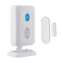 NineLeaf 1 Set Wireless Door Open Chime Operating Range - 918FT 4 Volume Levels 36 Chime Tunes LED Flashing Light -1 Magnetic Door Alarm Sensor, 1 Receiver