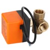 Motorized Ball Valve L Shape Orange Brass Electric Valves 3‑Wire