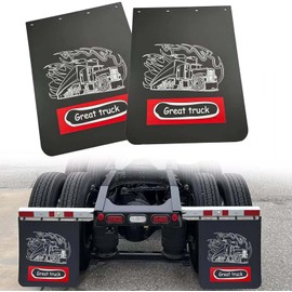 BST BSSP 24" * 21" Anti-Sail Mud Flap Bracket kit & Pair Mud Flaps 24"x 30" for Universal Fit Semi-Truck, Stainless Steel Mud Flap Hold Down Anti-Sail Hangers, 4 of Set