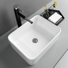 Lofeyo Modern Rectangular White Shipshape Bowl Sink for Above Counter,