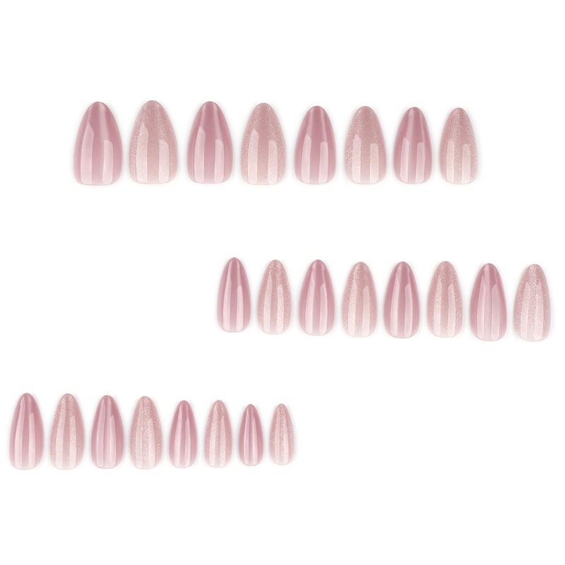 Almond Press on False Nails - Nude Pink Fake Nails