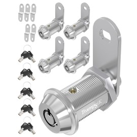 Trampgik RV Storage Locks, 1 1/8” Camper Compartment Storage Door Locks with Keys, for RV Camper Travel Trailer,Drawer Cabinet Toolcart Storage, 1 1/8 Inch 5 Locks with 10 Keyed Alike, Chrome