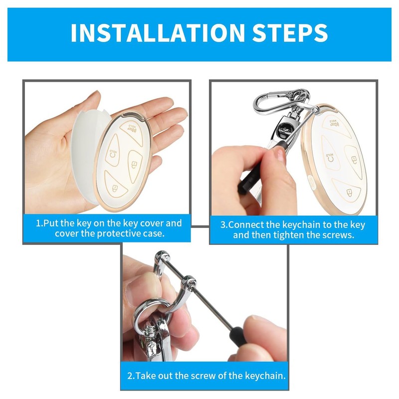 MEDZUK 4 Colours Key Case, Compatible with Hyundai Kona SX2