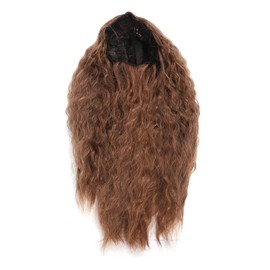 Light Brown Wave Wig Adjustable Charming Breathable Comfortable Fluffy Heat Resistant Cute Corn Wave Wig for Daily Party