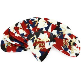 Fender® 351 Shape Classic Picks Confetti Celluloid Plectrums Shape 351 – Pack of 12 – Thickness: Extra Heavy – Colour: Confetti