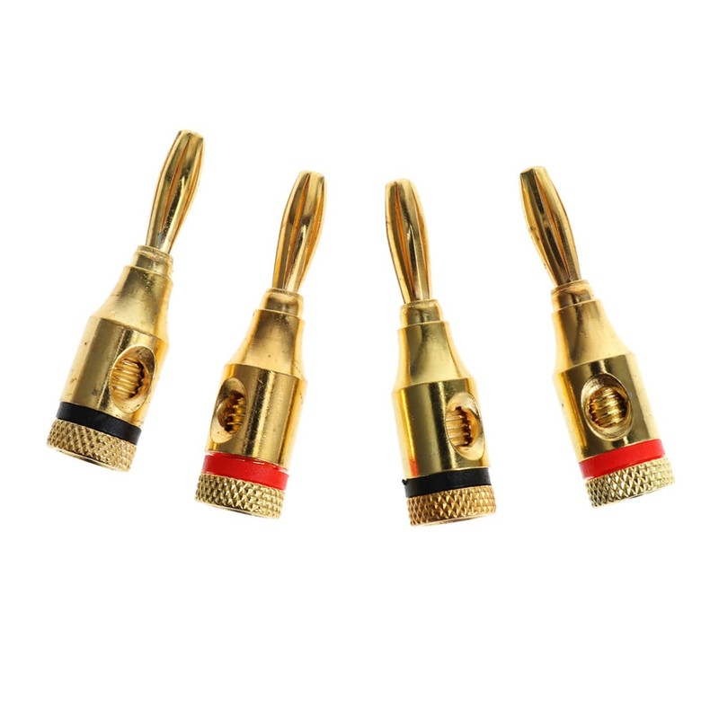 KOMBIUDA 8pcs Gold Plated Speaker Cable Banana Plug Connectors Durable