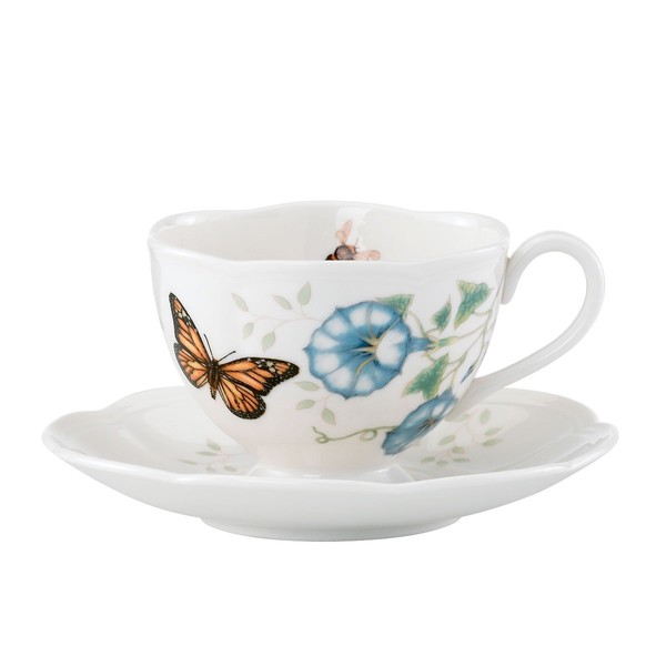 Lenox Porcelain 812099 Butterfly Meadow Monarch Cup And Saucer
