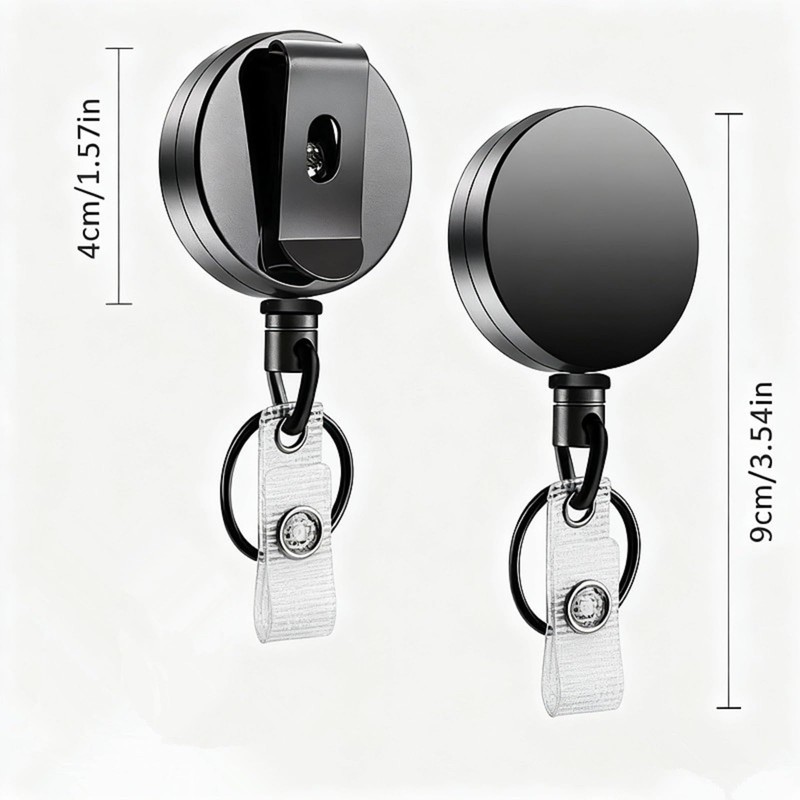 Bestac ID Badge Reel with Clip & Keyring: Features All-Metal