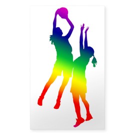 CafePress Women's Basketball Rectangle Bumper Sticker Car Decal