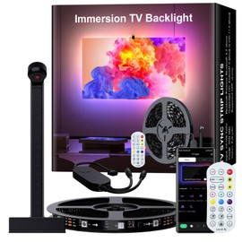 MIHEAL TV LED Backlight with AR Sensor,16.4FT RGB Strip Lights for 75-85 inch PC, TV & Monitor, Smart TV Lights Behind That Sync with Screen, Compatible with App Music Sync, for Gaming Room
