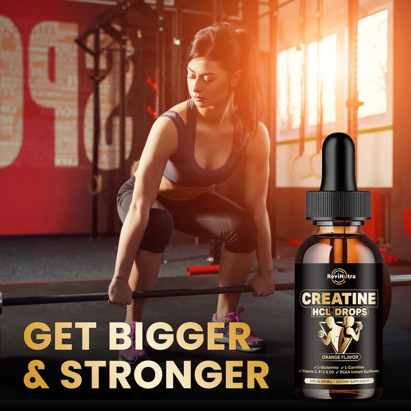 Creatine HCL Liquid Drops for Men & Women, 1500mg Liquid