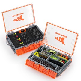 KastKing HyperSeal 3500 Double-Sided Waterproof Fishing Tackle Box – Adjustable Dividers, EVA Foam Jig Storage, Lure & Terminal Tackle Organizer,2 Pack