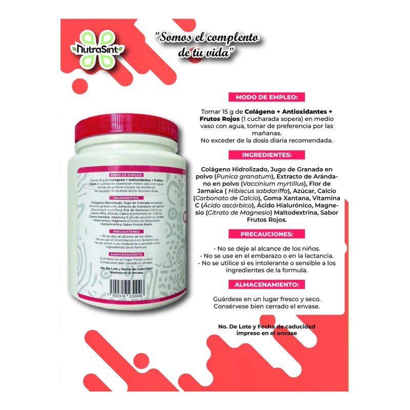Nutrasint Colágeno Hidrolizado & Antioxidantes 400g