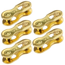 Micro Traders 5 Pair of Bicycle Chain Links for 10 Speed Speed Chain Mountain Road Bike Reusable Magic Buckles Quick Assemble Disassemble Manganese Steel Gold Cycling Accessories