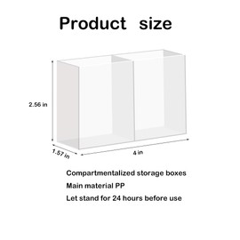 Bcnyihe - Caja de almacenamiento mediana para montaje en pared, 4 compartimentos, cepillo para polvo de maquillaje de plástico transparente, soporte autoadhesivo para lápices labiales, maquillaje