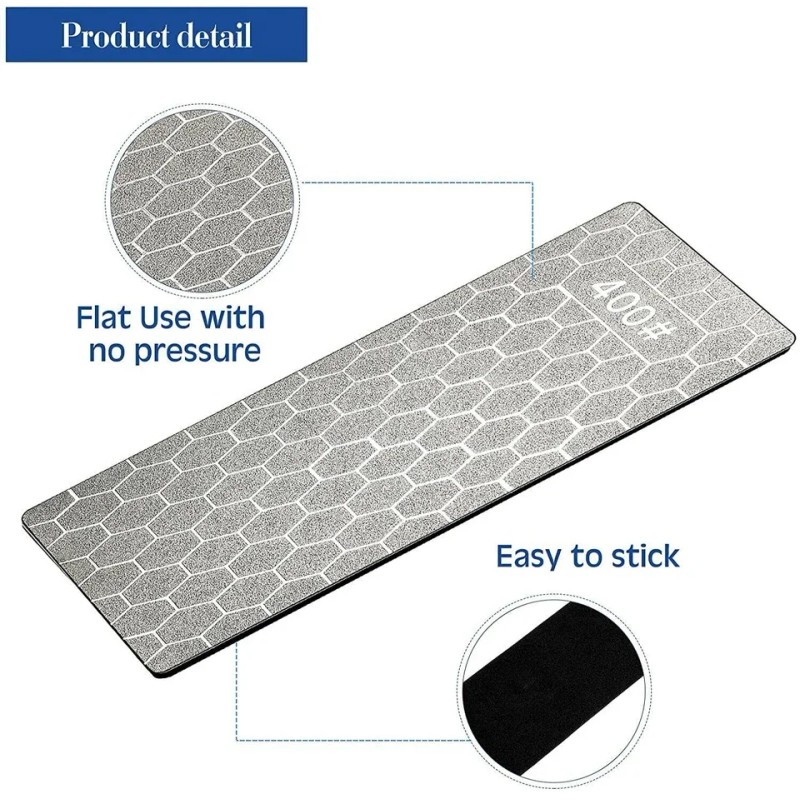 3PCS Diamond Knife Sharpener Plate 400/600/1000 Grit Honing Bench Stone