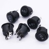 Taiss/8Pcs Round Rocker Toggle Switch Black AC 250V/10A 125V/12A ON/OFF/ON