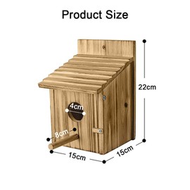 Wood Bird Houses with Pole, Wooden Bird House Cottages, Hanging Bird Nesting Cage for Outside Clearance, Bird Nesting Box for Backyards, Courtyards, and Patios Decor