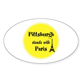 CafePress Pittsburgh Stands with Paris Sticker Sticker (Oval 50 pk)