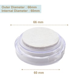 SUL Castor Caster Cup With Felt Pad Non Slip Floor Protector Glide For Chair Leg, Sofa Protect Wood Laminate Floor Tile Lino Floor From Scratch Dimension 66mm -8Pk – Clear