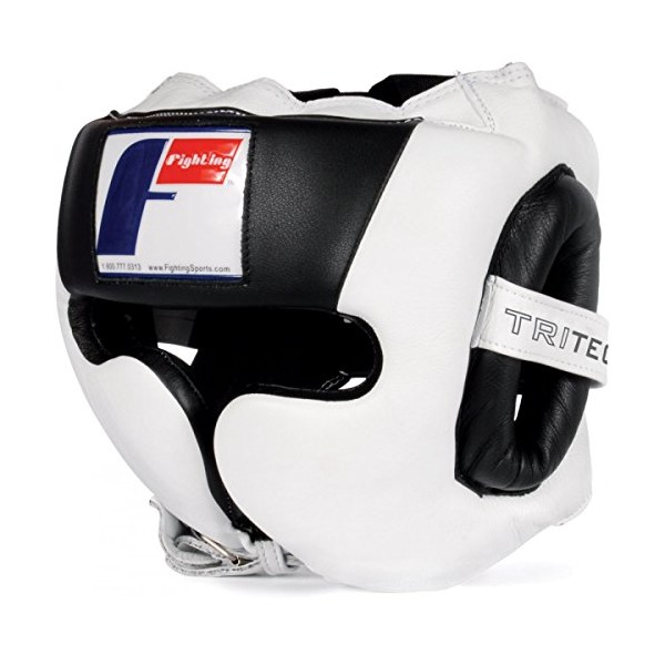 Fighting Sports Tri-Tech Training Headgear, White/Black, Large