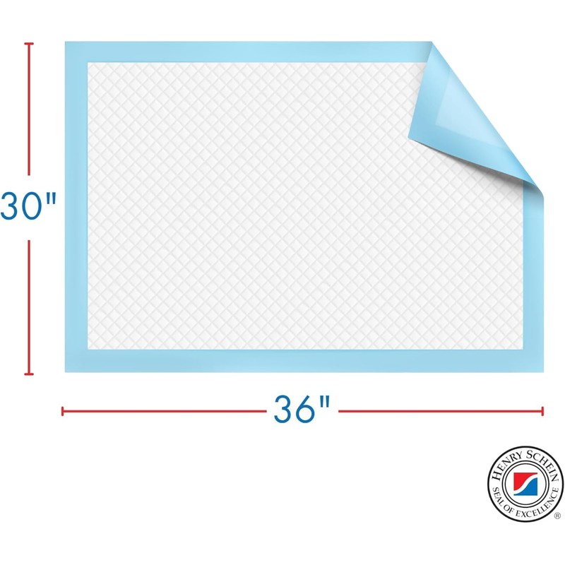 Henry Schein Disposable Underpads, 30x36 – Light Absorbency, 2-Ply Tissue,
