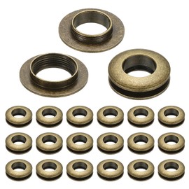 PATIKIL 15.5mm(5/8 inch) Solid Brass Hole Eyelets, 20 Pcs Arc Surface Self Backing Grommets with Washer for Shoes Clothes Crafts Bag Leather Craft, Bronze
