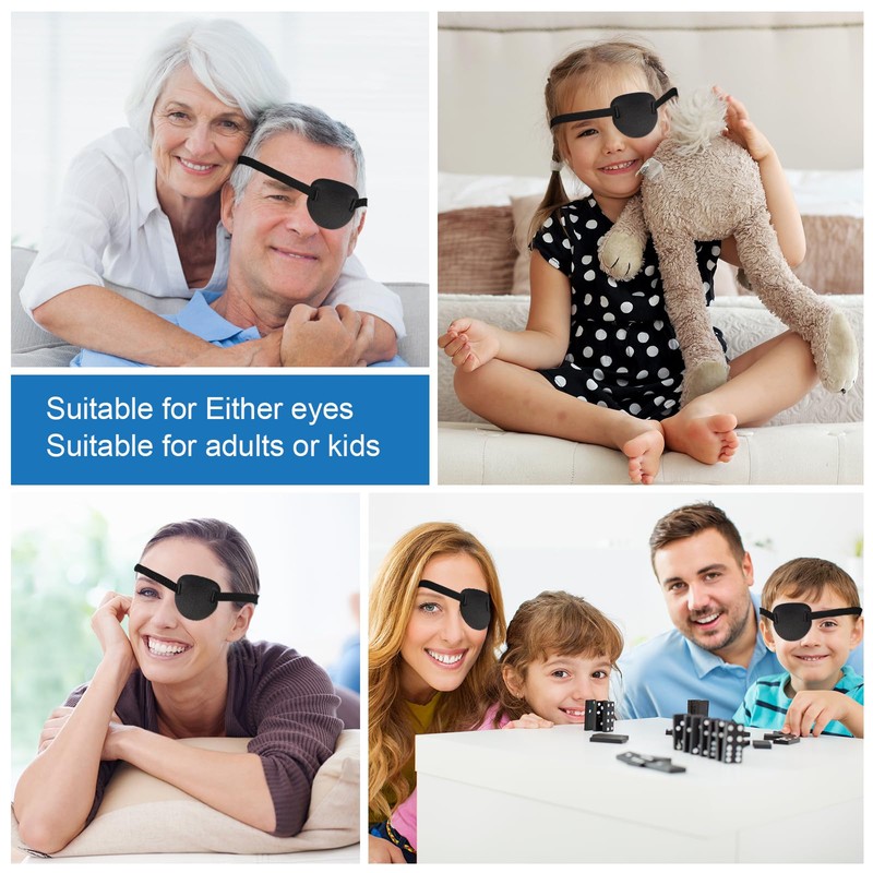 2 Pcs Eye Patches for Adults and Kids,3D Adjustable Eyepatch