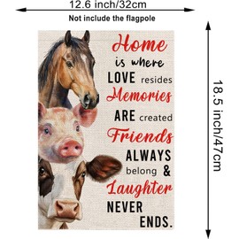 Garden Flag Animals Vertical Doubled Sided Burlap Welcome Flag Home Yard Outdoor Decor 12.5x18 Inch