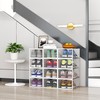 12 Pack Shoe Storage Bins, Clear Plastic Stackable Shoe Organizer
